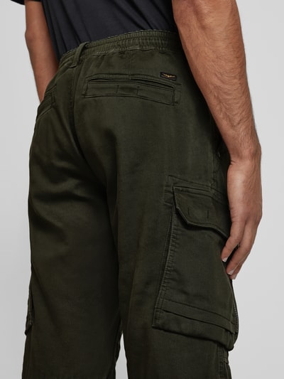 PME Legend Tapered fit cargobroek met tunnelkoord Olijfgroen - 3