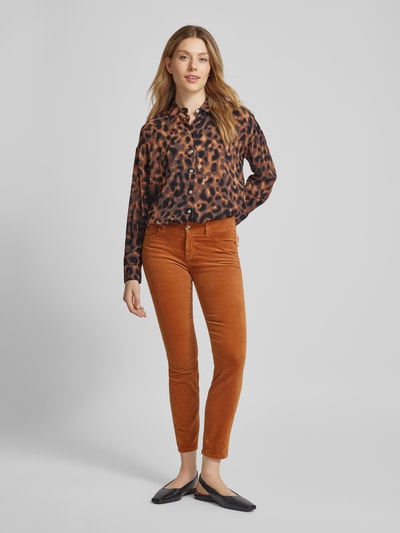 Marc Cain Slim fit broek met siernaden Cognac - 1