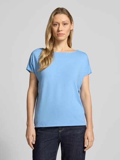 s.Oliver RED LABEL loose fit T-shirt van viscosemix Oceaanblauw - 4