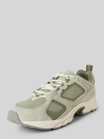 Tommy Jeans Low Top Sneaker mit Rindsleder-Details Hellgruen 1