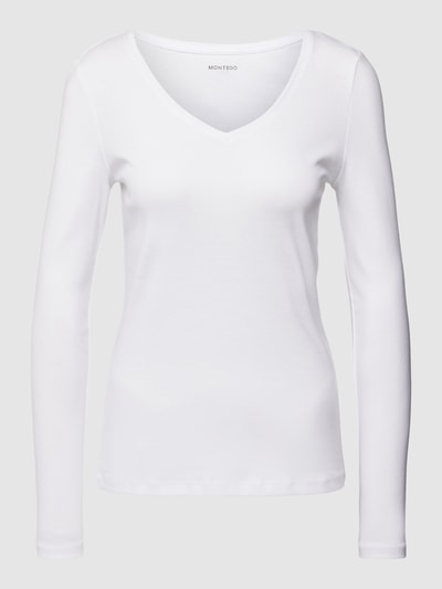 Montego Longsleeve mit V-Ausschnitt Weiss 2