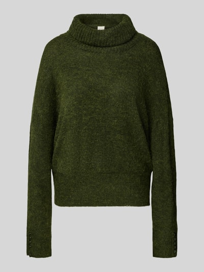 ICHI Regular Fit Strickpullover mit Alpaka-Anteil Modell 'IHKAMARA' Khaki 2