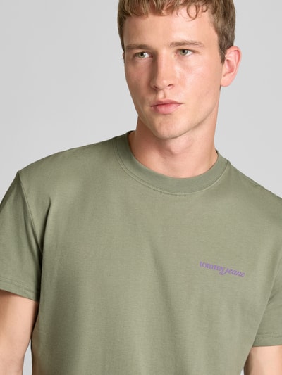 Tommy Jeans Regular fit T-shirt van puur katoen Olijfgroen - 3