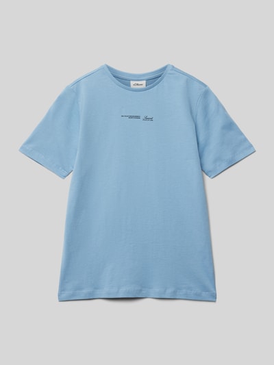 s.Oliver RED LABEL T-shirt o kroju regular fit z czystej bawełny Szaroniebieski 1