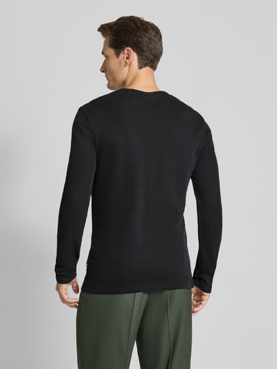 Lindbergh Shirt met lange mouwen, ronde hals en labeldetail Zwart - 5