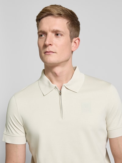 JOOP! Collection Poloshirt mit kurzem Reißverschluss Modell 'Brizio' Beige 3