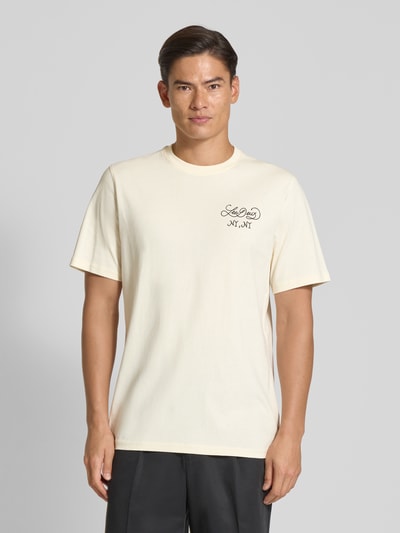 Les Deux T-Shirt mit Rundhalsausschnitt Modell 'Orchard' Offwhite 4