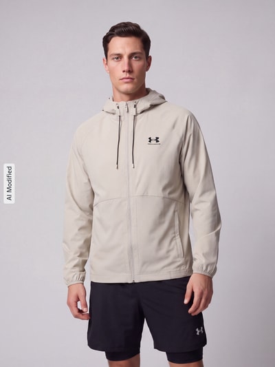 Under Armour Regular Fit Trainingsjacke mit Label-Print Model 'Vibe' Beige 4