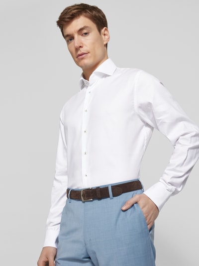 Profuomo Slim Fit Business-Hemd mit Kentkragen Modell 'Cutaway' Weiss 3