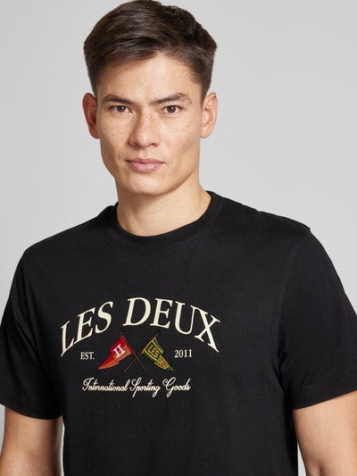 Les Deux T-Shirt mit Label-Stitching Modell 'Ivy' Black 3