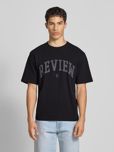 REVIEW T-shirt z nadrukiem z logo Czarny 4