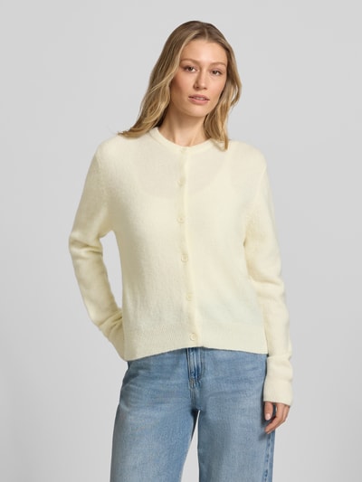 Samsøe Samsøe Regular Fit Cardigan aus Alpaka-Mix Hellgelb 4