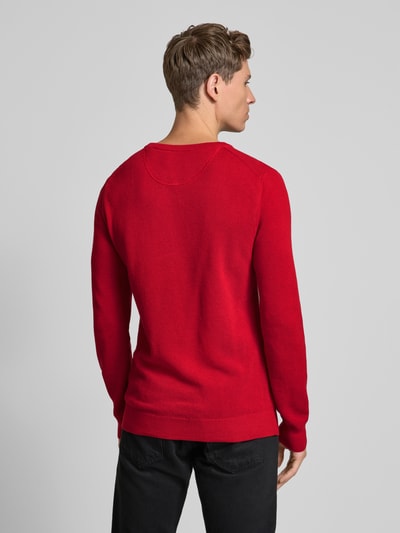 Gant Gebreide pullover met labelstitching, model 'PIQUE' Rood - 5