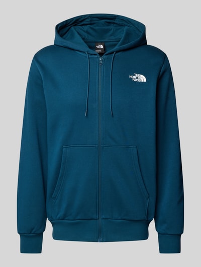 The North Face Sweatjack met labelprint Petrol - 2