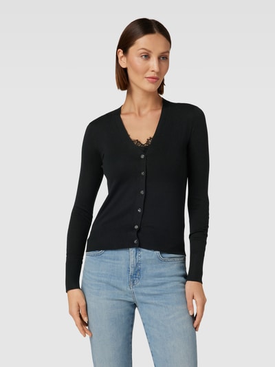 Lauren Ralph Lauren Strickjacke mit gerippten Abschlüssen Modell 'DENZEL' Black 4