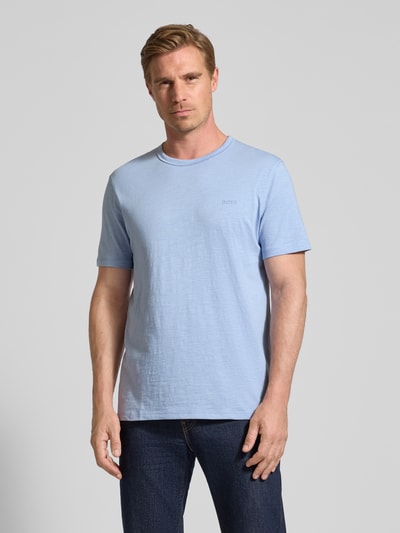 BOSS Orange Regular fit T-shirt van puur katoen, model 'TEGOOD' Lichtblauw - 4