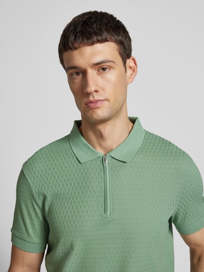 JOOP! Collection Regular Fit Poloshirt mit Strukturmuster Modell 'Brody' Lind 3