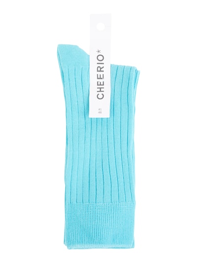 Cheerio Sokken met stretch per 2 paar  Turquoise - 2