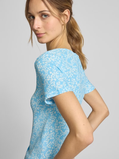 Tom Tailor Denim Regular Fit Blusenshirt mit Allover-Muster Hellblau 3