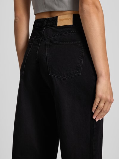 Review Jeansy z szerokimi nogawkami i 5 kieszeniami Czarny 3