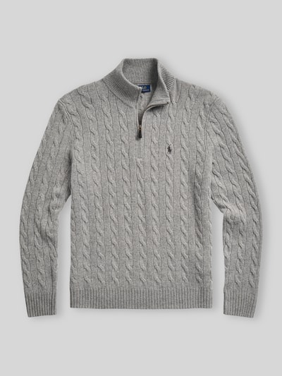 Polo Ralph Lauren Regular Fit Troyer aus Woll-Kaschmir-Mix Hellgrau 2