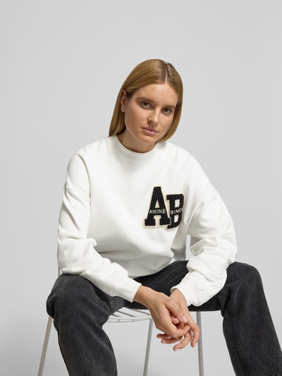 Anine Bing Oversized Sweatshirt mit Logo-Detail Offwhite 3