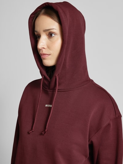 Jake*s Casual Oversized Hoodie mit Statement-Print Bordeaux 3