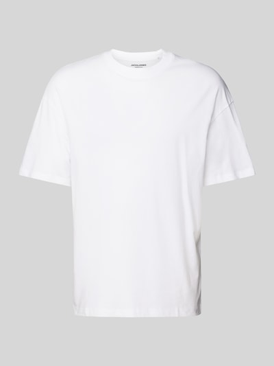 Jack & Jones T-shirt z prążkowanym, okrągłym dekoltem model ‘BRADLEY’ Biały 2