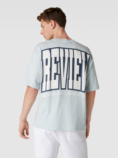 REVIEW T-Shirt mit Label-Detail Hellblau 5