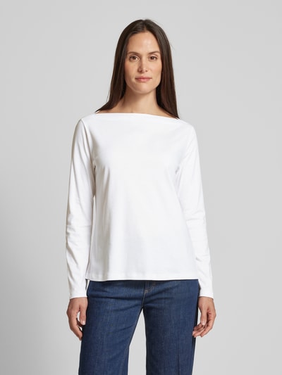 Hemisphere Longsleeve mit U-Boot-Ausschnitt Weiss 4