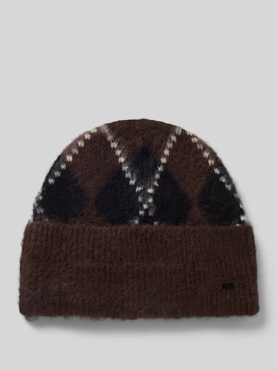OPUS Muts met argyle-motief model 'Arauta cap' Zwart - 1