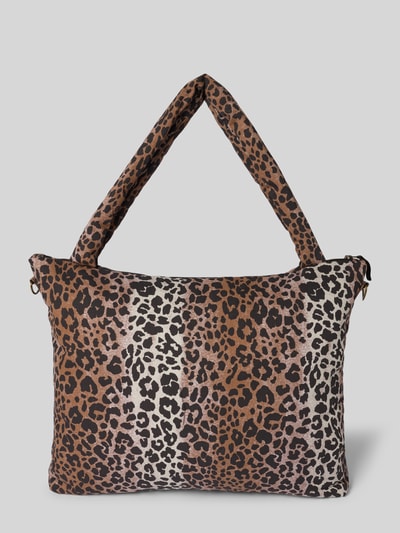 STUDIO NOOS Torebka z wyhaftowanym logo model ‘Hazel’ Orzechowy 4