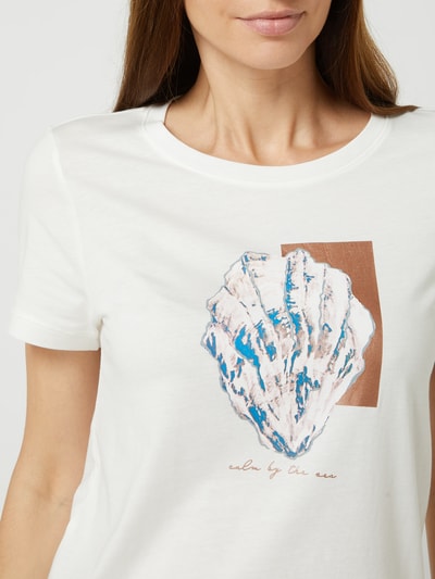 Tom Tailor T-Shirt mit Metallic-Print  Weiss 3