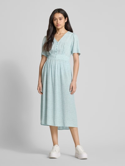 Pieces Tailliertes Freizeitkleid aus reiner Viskose Modell 'TALA' Hellblau 4