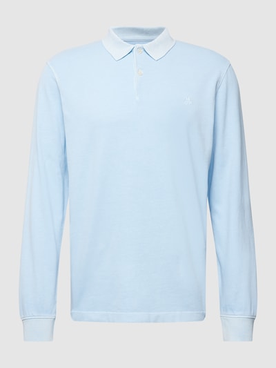 Marc O'Polo Poloshirt met labelstitching, model 'Washer Polo Basic' Bleu - 2