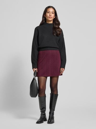 Vero Moda Ausgestellter Mini-Rock mit Strukturmuster Modell 'JANNI' Bordeaux 1