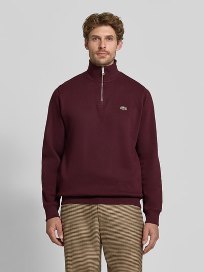 Lacoste regular fit schipperstrui van puur katoen Bordeaux - 4