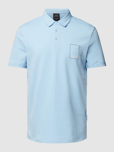 ARMANI EXCHANGE Koszulka polo o kroju regular fit z detalem z logo Błękitno-niebieski 2