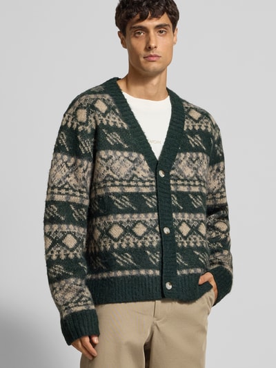 DAILY PAPER Strickjacke mit Knopfleiste Dunkelgruen 3
