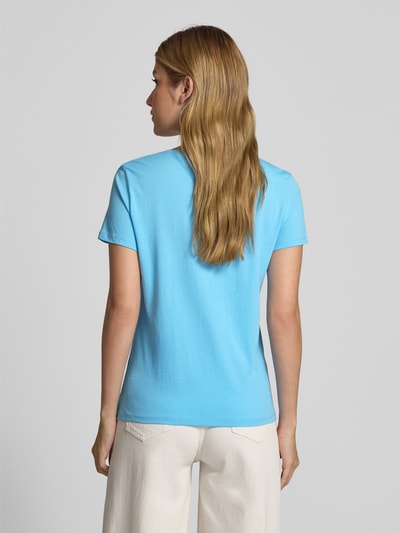 Tom Tailor Denim Regular Fit T-Shirt aus reiner Baumwolle Hellblau 5