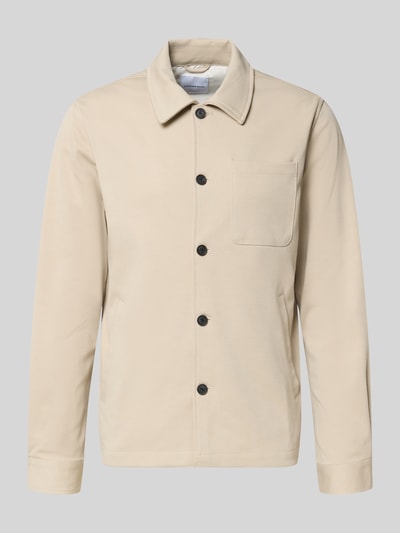 Produktfoto, Relaxed Fit Hemdjacke mit Brusttasche von Lindbergh, beige, Umlegekragen, Knopfleiste, Material-Mix mit Viskose-Anteil