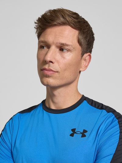 Under Armour T-shirt met geribde ronde hals Rookblauw - 3