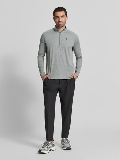 Under Armour Funktionsshirt mit Logo und Reißverschluss Mittelgrau 1