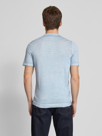 Drykorn Slim fit poloshirt met ribboorden, model 'TRITON' Lichtblauw - 5