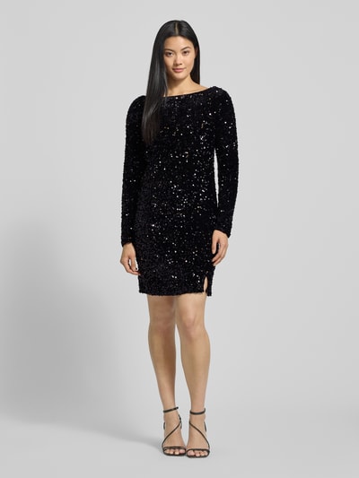VERO MODA Körpernahes Abendkleid mit Paillettenbesatz Modell 'BELLA' Black 1