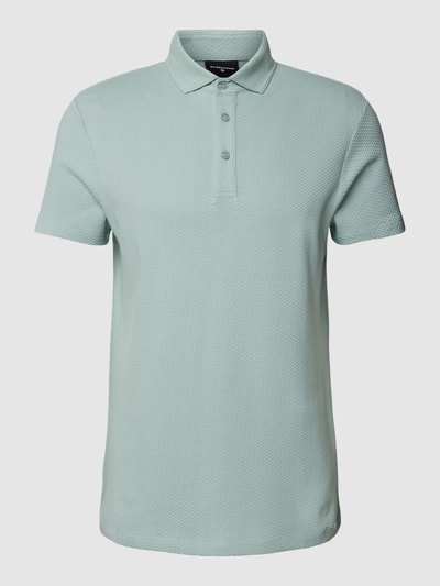 Strellson Poloshirt mit Strukturmuster Modell 'Fisher' Eisblau 2