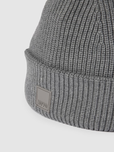 Marc O'Polo Denim Beanie mit Label-Detail Dunkelgrau meliert 2