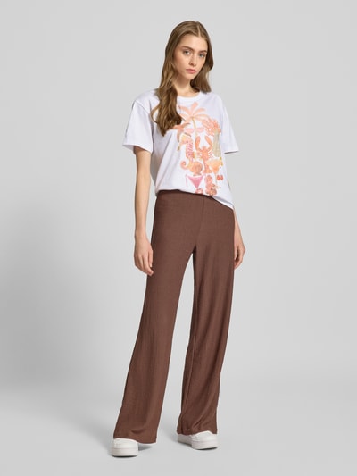 Colourful Rebel Loose Fit T-Shirt mit Motiv-Print Modell 'Beach Items' Weiss 1