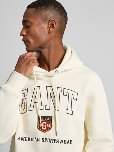 Gant Hoodie mit Label-Print Offwhite 3