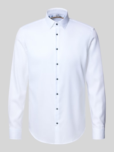 Jake*s Slim fit zakelijk overhemd van puur katoen met kentkraag Wit - 2